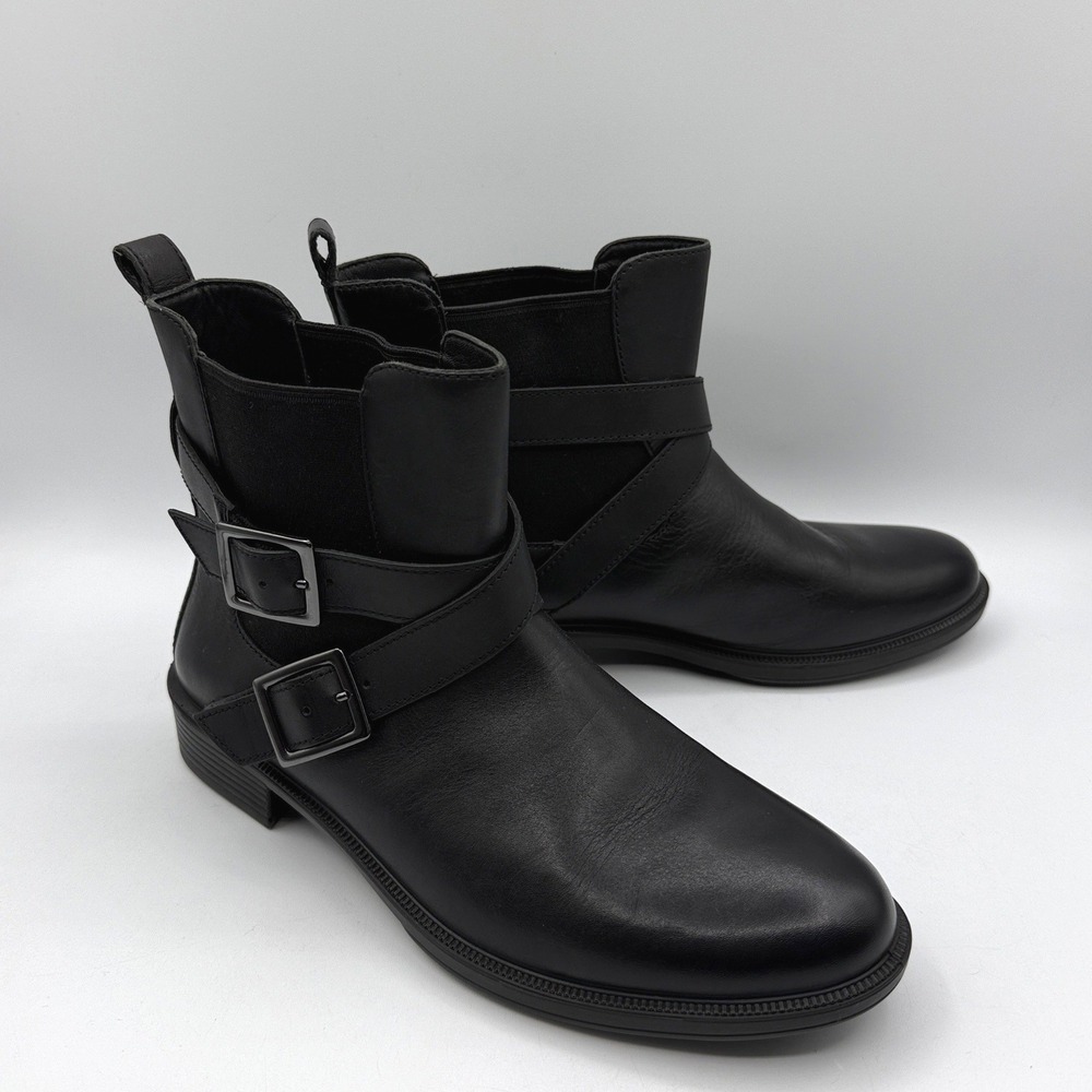 Umberto Raffini Tanya Moto Boots Womens 39 8.5 Black Leather Ankle Combat Biker